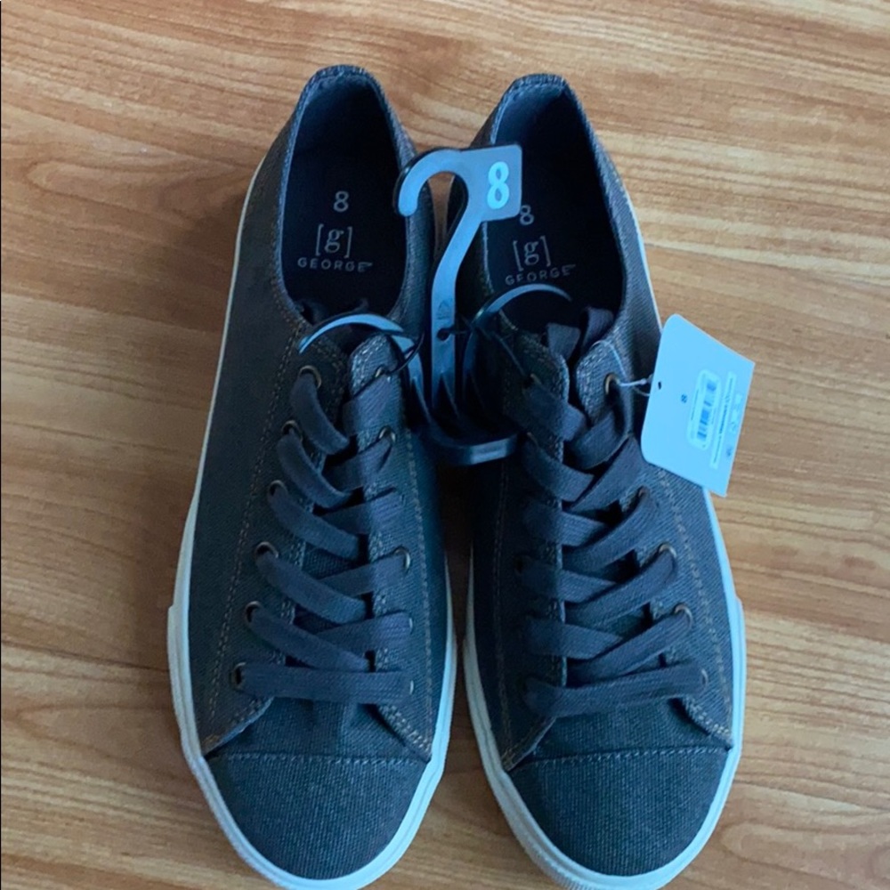 George Men’s Sz 8 casual Denim LaceUps Ladies 10
